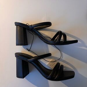 a new day Black Mules with Block Heel